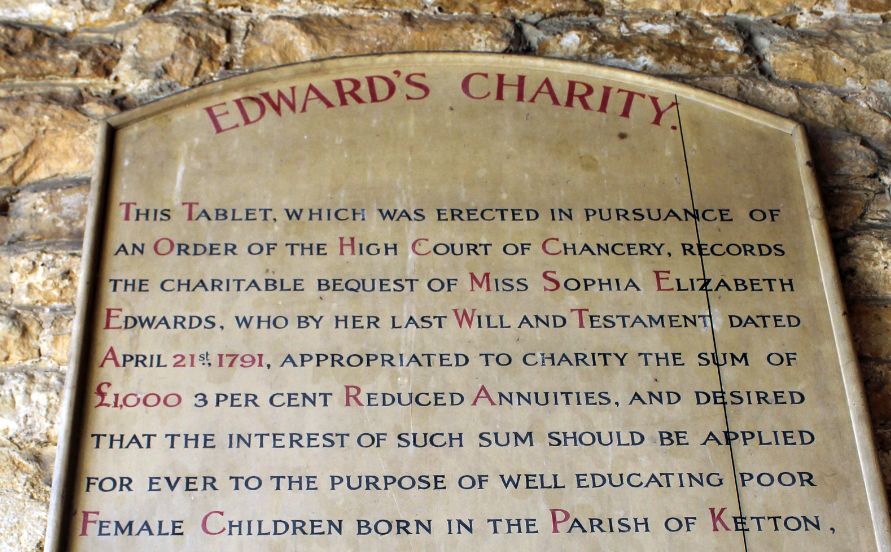 ketton edwards charity plaque